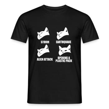 Cat - selective perception - saying - Men's T-Shirt - black - Front - AI Model Male 178 light (178cm)