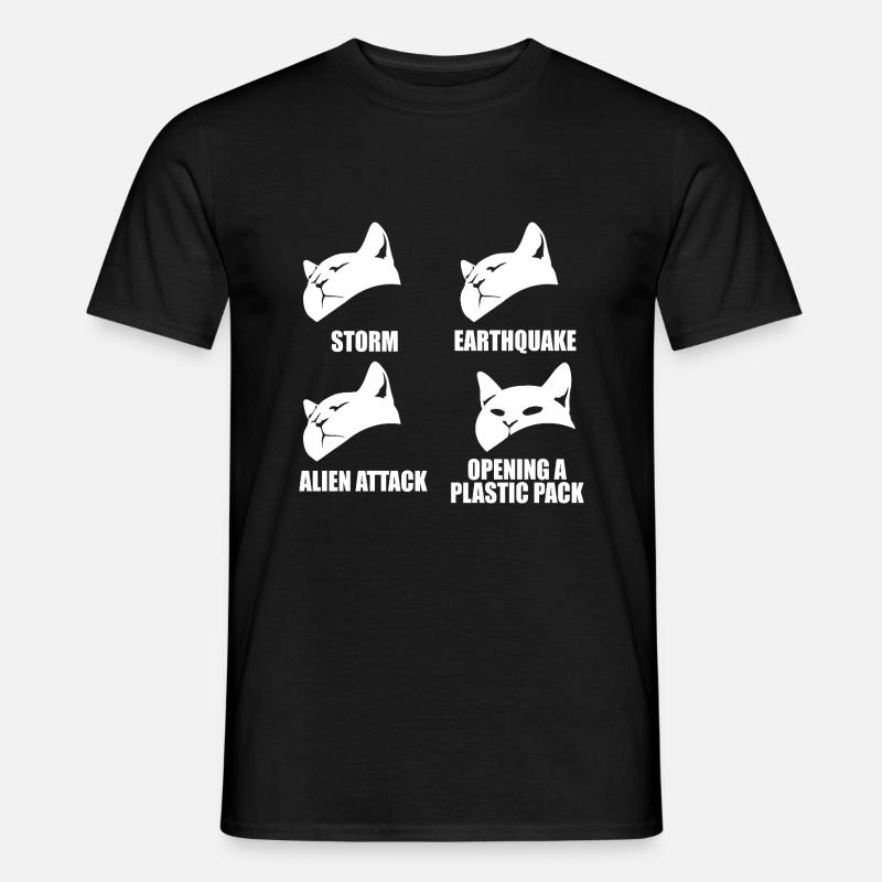 Cat - selective perception - saying - Men's T-shirt - black