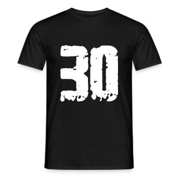 30 Nombre Vintage - T-shirt homme - noir - Devant - AI Model Male 178 light (178cm)