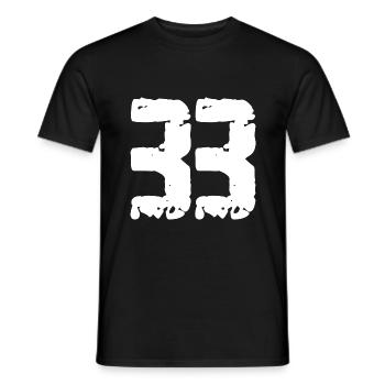 33 Nombre Vintage - T-shirt homme - noir - Devant - AI Model Male 178 light (178cm)