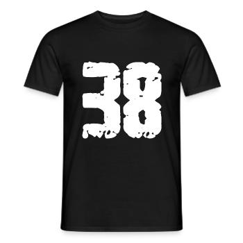 38 Nombre Vintage - T-shirt homme - noir - Devant - AI Model Male 178 light (178cm)