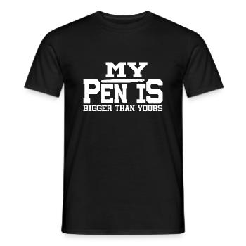 Mon stylo est plus grand que le vôtre - T-shirt homme - noir - Devant - AI Model Male 178 light (178cm)