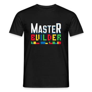 Master Builder Building Blocks Brick Builders Toys - Men's T-Shirt - black - Front - AI Model Male 178 light (178cm)