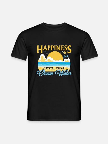 Glück Ist Ein Kristallklares Meerwasser - Strand - Männer T-Shirt - Schwarz