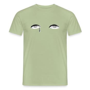 larmes oculaires pleurant - T-shirt homme - vert sauge - Devant - AI Model Male 178 light (178cm)