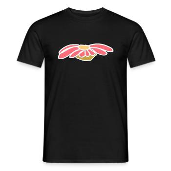 Flower symbol plant shape symbol pink - Men's T-Shirt - black - Front - AI Model Male 178 light (178cm)