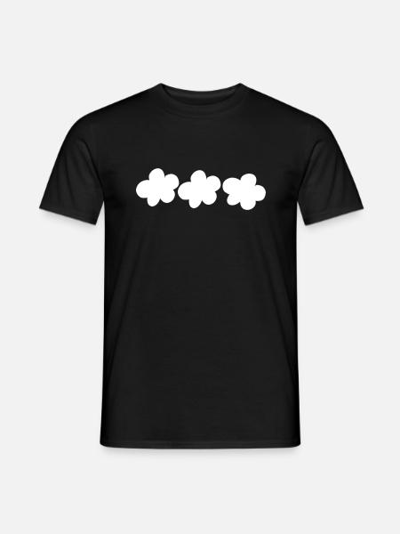 Three Flowers Blossom Plant Shape - Men's T-Shirt - black