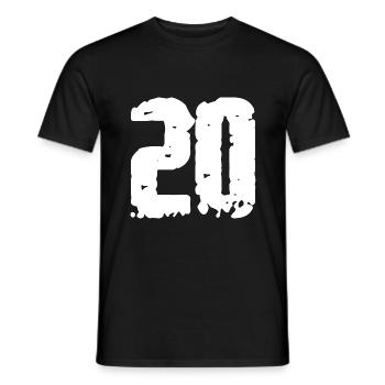20 Zahl Vintage - Männer T-Shirt - Schwarz - Vorne - AI Model Male 178 light (178cm)