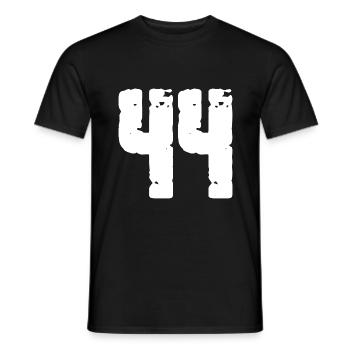 44 Zahl Vintage - Männer T-Shirt - Schwarz - Vorne - AI Model Male 178 light (178cm)