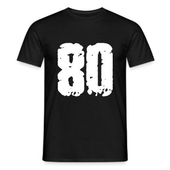 80 Number Vintage - Men's T-Shirt - black - Front - AI Model Male 178 light (178cm)