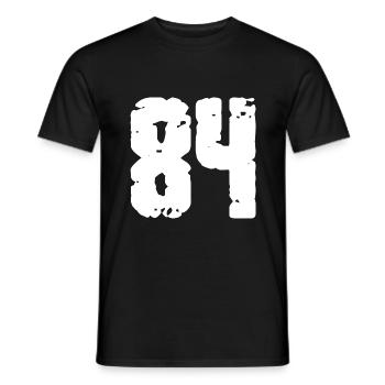 84 Nombre Vintage - T-shirt homme - noir - Devant - AI Model Male 178 light (178cm)