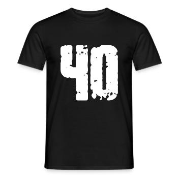 40 Nombre Vintage - T-shirt homme - noir - Devant - AI Model Male 178 light (178cm)