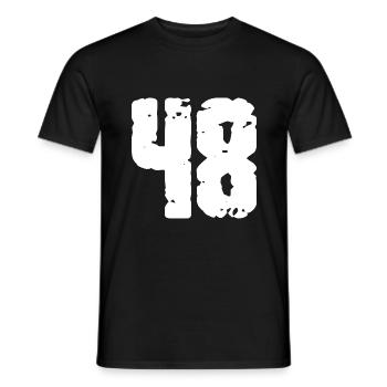 48 Zahl Vintage - Männer T-Shirt - Schwarz - Vorne - AI Model Male 178 light (178cm)