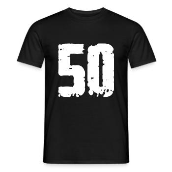 50 Number Vintage - Men's T-Shirt - black - Front - AI Model Male 178 light (178cm)