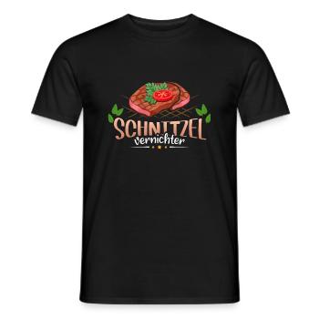 Schnitzel vernichter Fleisch Essen - Männer T-Shirt - Schwarz - Vorne - AI Model Male 178 light (178cm)