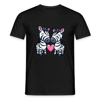 Zebra Paar Liebe Valentinstag - Männer T-Shirt - Schwarz - Vorne - AI Model Male 178 light (178cm)