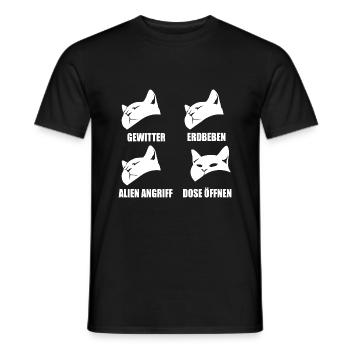 Katze - selektive Wahrnehmung - Spruch - Männer T-Shirt - Schwarz - Vorne - AI Model Male 178 light (178cm)