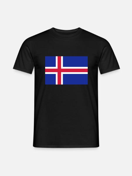drapeau_islande - Männer T-Shirt - Schwarz