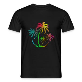 Palm neon - Men's T-Shirt - black - Front - AI Model Male 178 light (178cm)