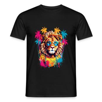 Cool Lion - Men's T-Shirt - black - Front - AI Model Male 178 light (178cm)