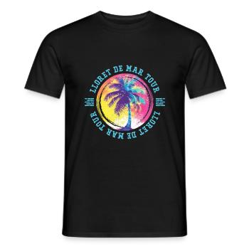 Lloret De Mar Tour Palmen Bunt - Männer T-Shirt - Schwarz - Vorne - AI Model Male 178 light (178cm)