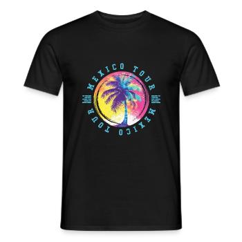 Mexiko Tour Palmen Bunt - Männer T-Shirt - Schwarz - Vorne - AI Model Male 178 light (178cm)