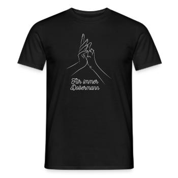 Für immer dobermann hund pfote geschenk idee - Männer T-Shirt - Schwarz - Vorne - AI Model Male 178 light (178cm)