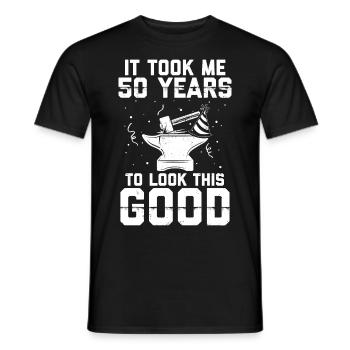 Forging Birthday Gift | Blacksmith Birthday - Men's T-Shirt - black - Front - AI Model Male 178 light (178cm)