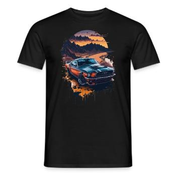 Klassischer Sportwagen - Männer T-Shirt - Schwarz - Vorne - AI Model Male 178 light (178cm)