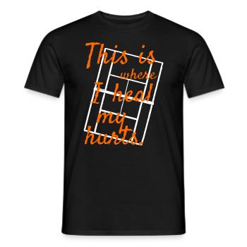 Tennis Heal my hurts on the court - Männer T-Shirt - Schwarz - Vorne - AI Model Male 178 light (178cm)