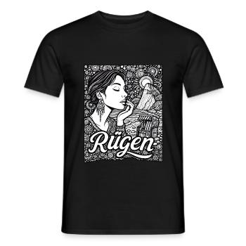 Rügen & Ostsee Urlaub – Kunstvolles Boho-Design - Männer T-Shirt - Schwarz - Vorne - AI Model Male 178 light (178cm)
