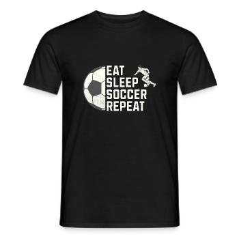 Eat. Sleep. Soccer. Repeat. – Für alle Fußballfans - Männer T-Shirt - Schwarz - Vorne - AI Model Male 178 light (178cm)