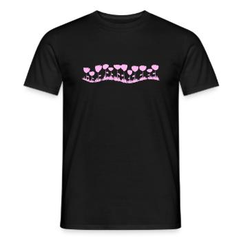 pink rose wave line - Men's T-Shirt - black - Front - AI Model Male 178 light (178cm)