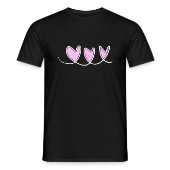 herzen herz - Männer T-Shirt - Schwarz - Vorne - AI Model Male 178 light (178cm)