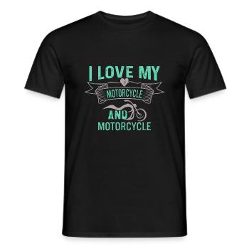 J’adore ma moto et la moto - T-shirt homme - noir - Devant - AI Model Male 178 light (178cm)