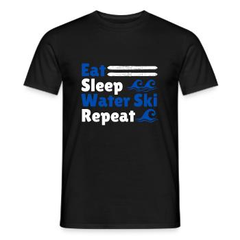 Manger du sommeil Ski nautique Répéter - T-shirt homme - noir - Devant - AI Model Male 178 light (178cm)