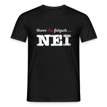 Nei | Schweizerdeutsch | Schweiz | Wandern - Männer T-Shirt - Schwarz - Vorne - AI Model Male 178 light (178cm)