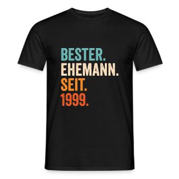 Bester Ehemann Seit 1999 22. Hochzeitstag 22 Jahre - Männer T-Shirt - Schwarz - Vorne - AI Model Male 178 light (178cm)