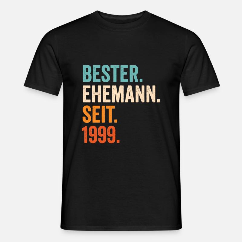 Bester Ehemann Seit 1999 22. Hochzeitstag 22 Jahre - Männer T-Shirt - Schwarz