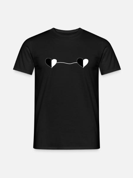 Two Hearts Line - Men's T-Shirt - black