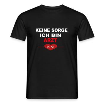 Keine Sorge ich bin Arzt Rettungsdienst Sanitäter - Männer T-Shirt - Schwarz - Vorne - AI Model Male 178 light (178cm)