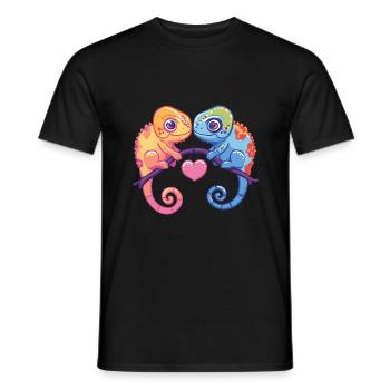 Chameleon Paar Liebe Valentinstag - Männer T-Shirt - Schwarz - Vorne - AI Model Male 178 light (178cm)
