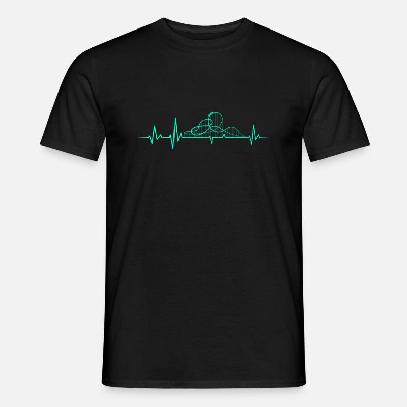 ROLLER COASTER HEARTBEAT ECG ROLLER COASTER GIFT - Men’s T-shirt - black