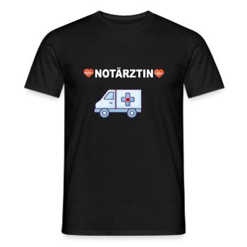 Notärztin Notarzt Rettungsdienst Sanitäter - Männer T-Shirt - Schwarz - Vorne - AI Model Male 178 light (178cm)
