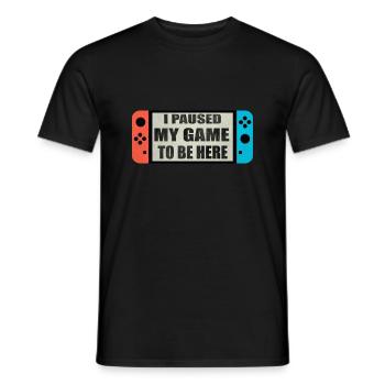 Switch Joy I Paused My Game - Men's T-Shirt - black - Front - AI Model Male 178 light (178cm)