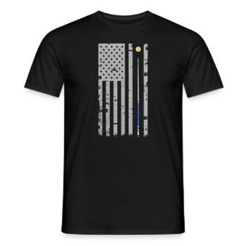 American Flag Billiard Pool Player T-shirt Men - Men's T-Shirt - black - Front - AI Model Male 178 light (178cm)