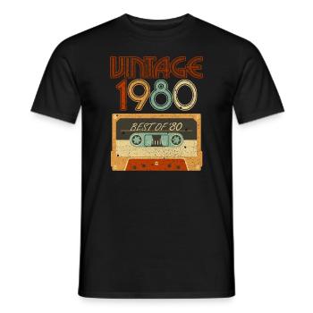 Vintage 40 Years 40th Birthday Old Made In 1980 - Mænd T-shirt - sort - Foran - AI Model Male 178 light (178cm)