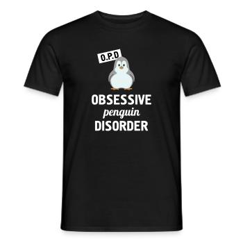 Trouble obsessionnel du pingouin T-shirt drôle de pingouin - T-shirt homme - noir - Devant - AI Model Male 178 light (178cm)
