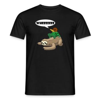 Sloth Turtle Snail Funny Sloth Cute Sloth Lover - Men's T-Shirt - black - Front - AI Model Male 178 light (178cm)
