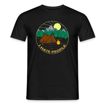 Camping Wandern Ich hasse Menschen - Männer T-Shirt - Schwarz - Vorne - AI Model Male 178 light (178cm)